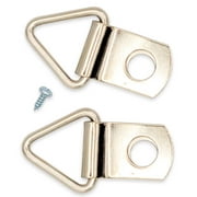 Bluemoona 100 Sets - 10mm 3/8" Triangle D-Ring Picture Photo Frame Hangers Single Hole with Screws