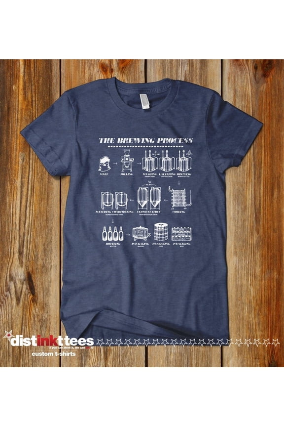Blueprint Beer Brewing T-Shirt - Vintage Heather Navy, 4X | Home Brew Gift for Him & Dad