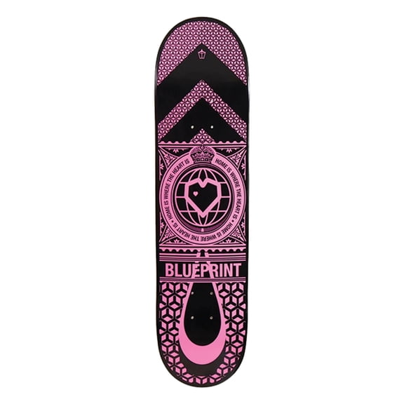 Blueprint Home Heart Skateboard Deck - 7.75" Black/Pink (Deck Only)