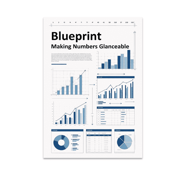 Blueprint Making Numbers Glanceable - Office Decor - 13x19 Poster Print