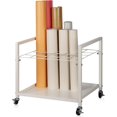 thumbnail image 1 of Blueprint Storage Rack Blueprint Holder Metal Blueprint Storage Cart with Wheels 20 Slots Roll File Holder for Home Office School to Storage Blueprint Poster Architectural (White 20 Slots), 1 of 12