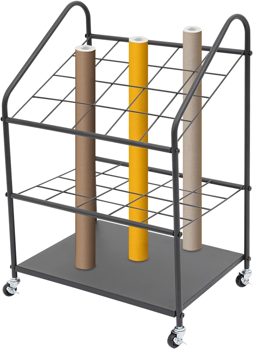Paper Plan Rack Blueprint Storage Rack Cart 20 Compartments Blueprint Holder Organizer ...