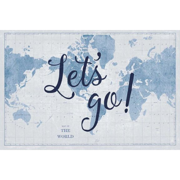Blueprint World Map Lets Go by Sue Schlabach (36 x 24)