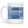 thumbnail image 1 of Engineer 11 oz Coffee Mug - Blueprint Problem Solver White Ceramic Gift, 1 of 7