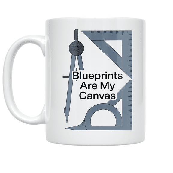Blueprints Are My Canvas - CAD Designer - 11 oz Ceramic Coffee Mug
