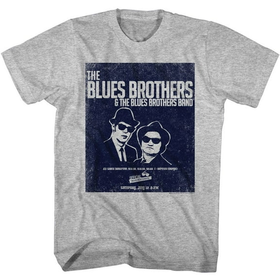 The Blues Brothers Poster Gray Heather Adult T-Shirt 6Xl
