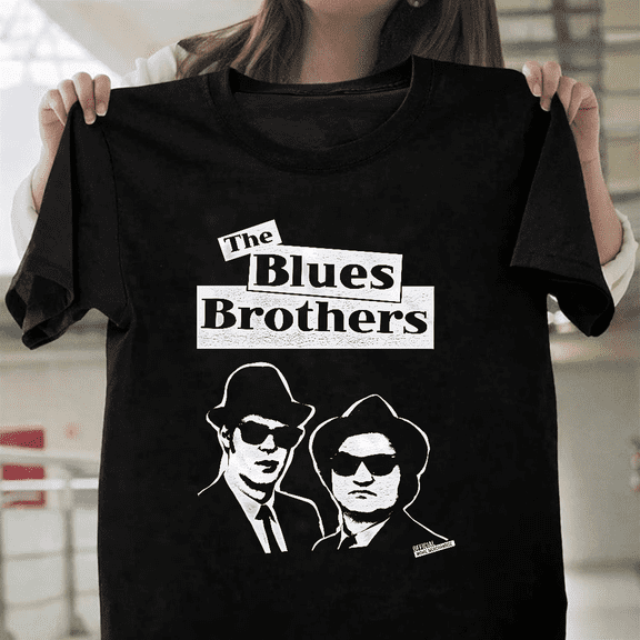 Blues Brothers Comedy Music Film Retro Jake Elwood Graphic Unisex T-Shirt, for men & women, up to size 5XL.