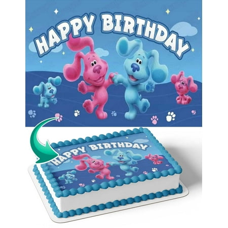 Blues Clues BC Edible Image Cake Topper Personalized Birthday Sheet Decal Banner 1/4 Sheet