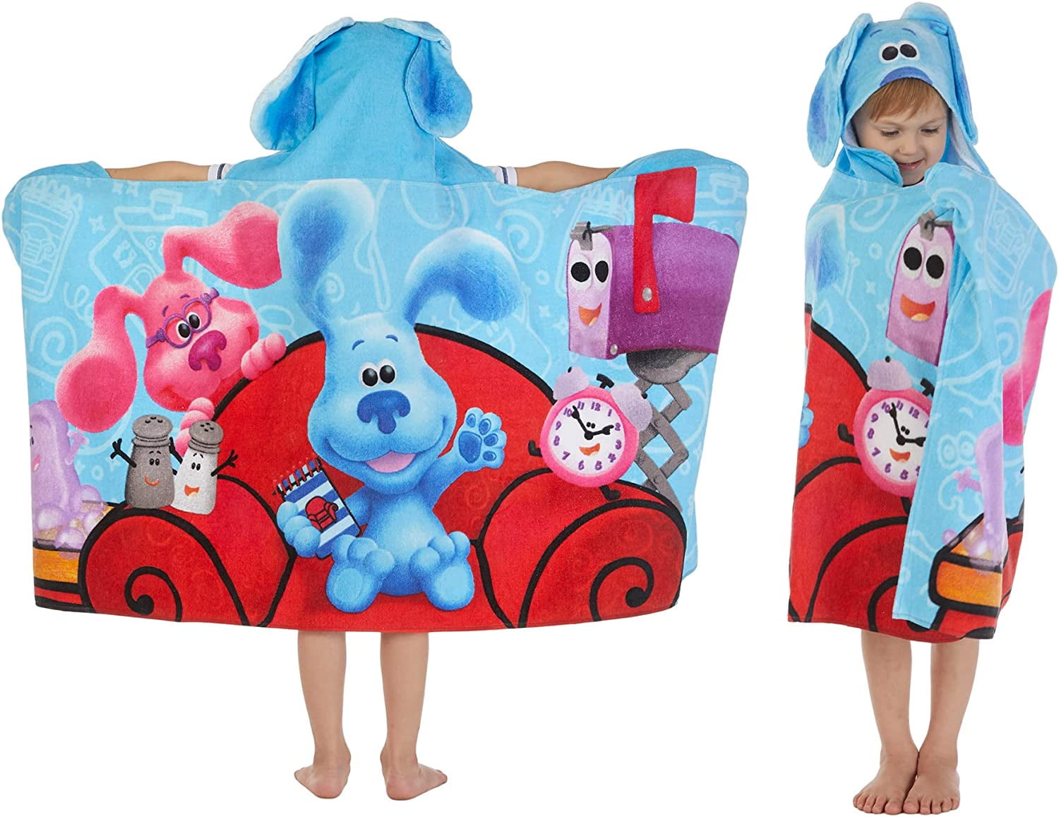 Blues Clues Bath/Pool/Beach Soft Cotton Terry Hooded Towel Wrap, 24 in