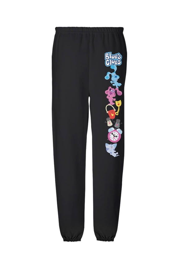 Blues Clues Blue and Crew Unisex Jogger Sweatpants with Pockets for Men and Women, Black, Large