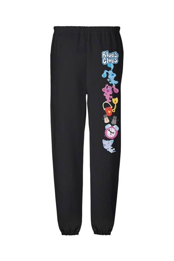 Blues Clues Blue and Crew Unisex Jogger Sweatpants with Pockets for Men and Women, Black, X-Large