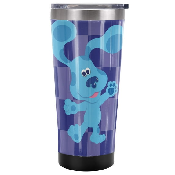 Blues Clues Official Blue's Clues Large Blue 20 oz Travel Tumbler, Stainless Steel, Vacuum Insulated with Leak Resistant Slide-Lock Lid