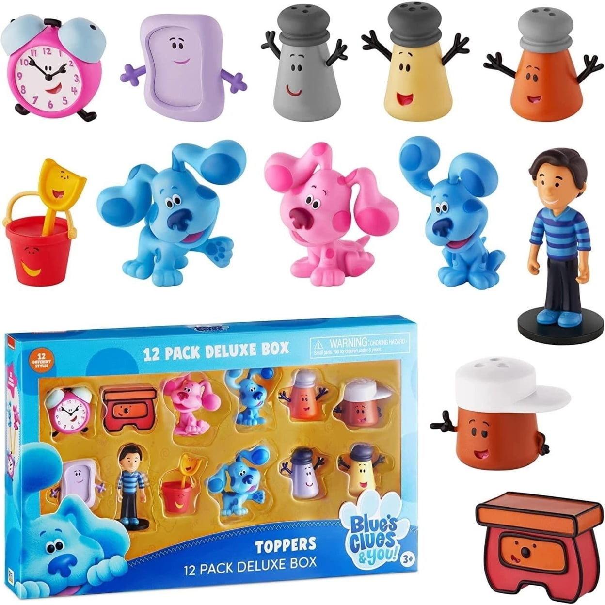 Blues Clues Pencil Toppers 12pk Josh Tickety Tock Paprika Magenta Pail PMI International
