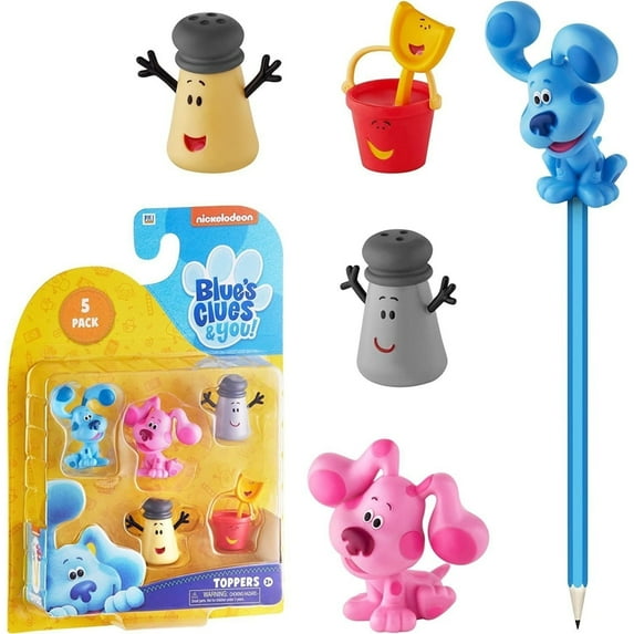 Blues Clues Pencil Toppers 5pk Nickelodeon Blue Magenta Shovel Pail Figures