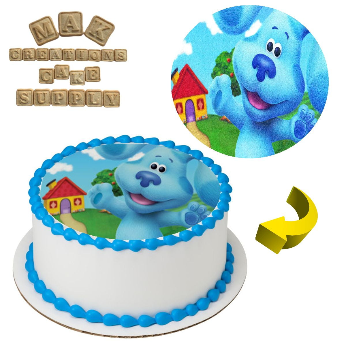 Blues Clues and You! 8" Round Edible Cake Topper ~ Can be used on 8", 9" or 10" Cakes