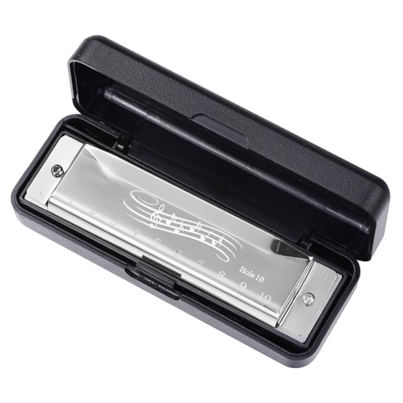 Blues Harmonica in C Key, 10 Holes Harp Diatonic Harmonica 20 Tones Mouth Organ Harmonica For Adults, Kids, Beginners