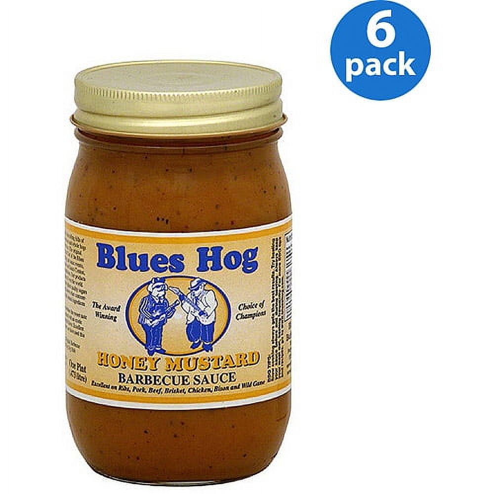 Blues Hog Honey Mustard Barbeque Sauce, 16 oz, (Pack of 6)