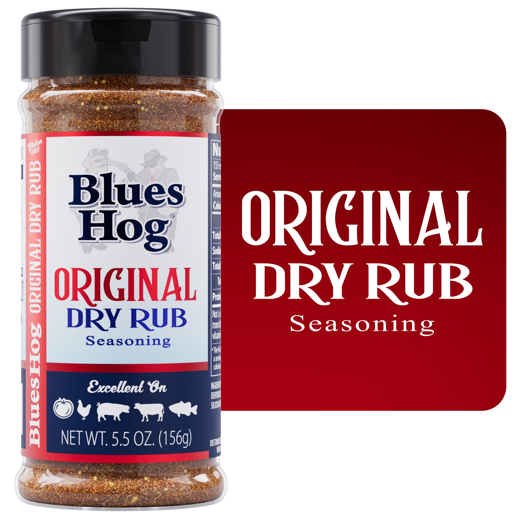 Blues Hog Original Dry Rub Seasoning, Gluten Free, 5.5 oz