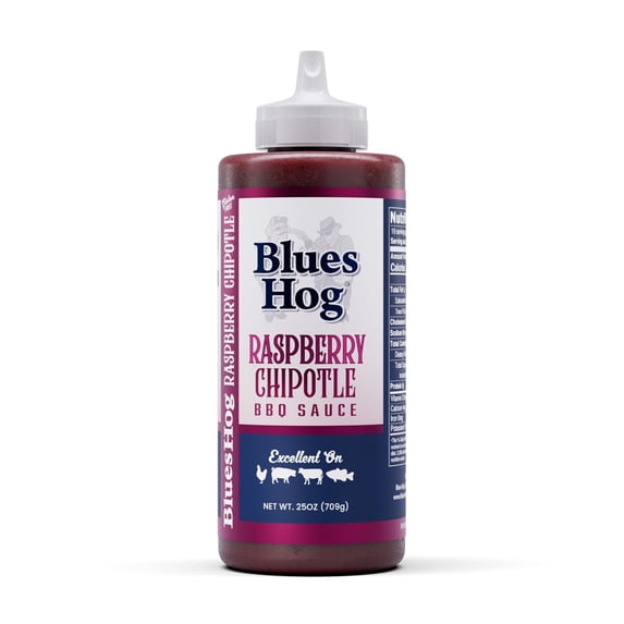 Blues Hog Raspberry Chipotle Barbeque Sauce, Gourmet Fruit Infused BBQ Sauce, Gluten-Free, All-Natural, No High Fructose Corn Syrup, Made in the USA, 25 oz