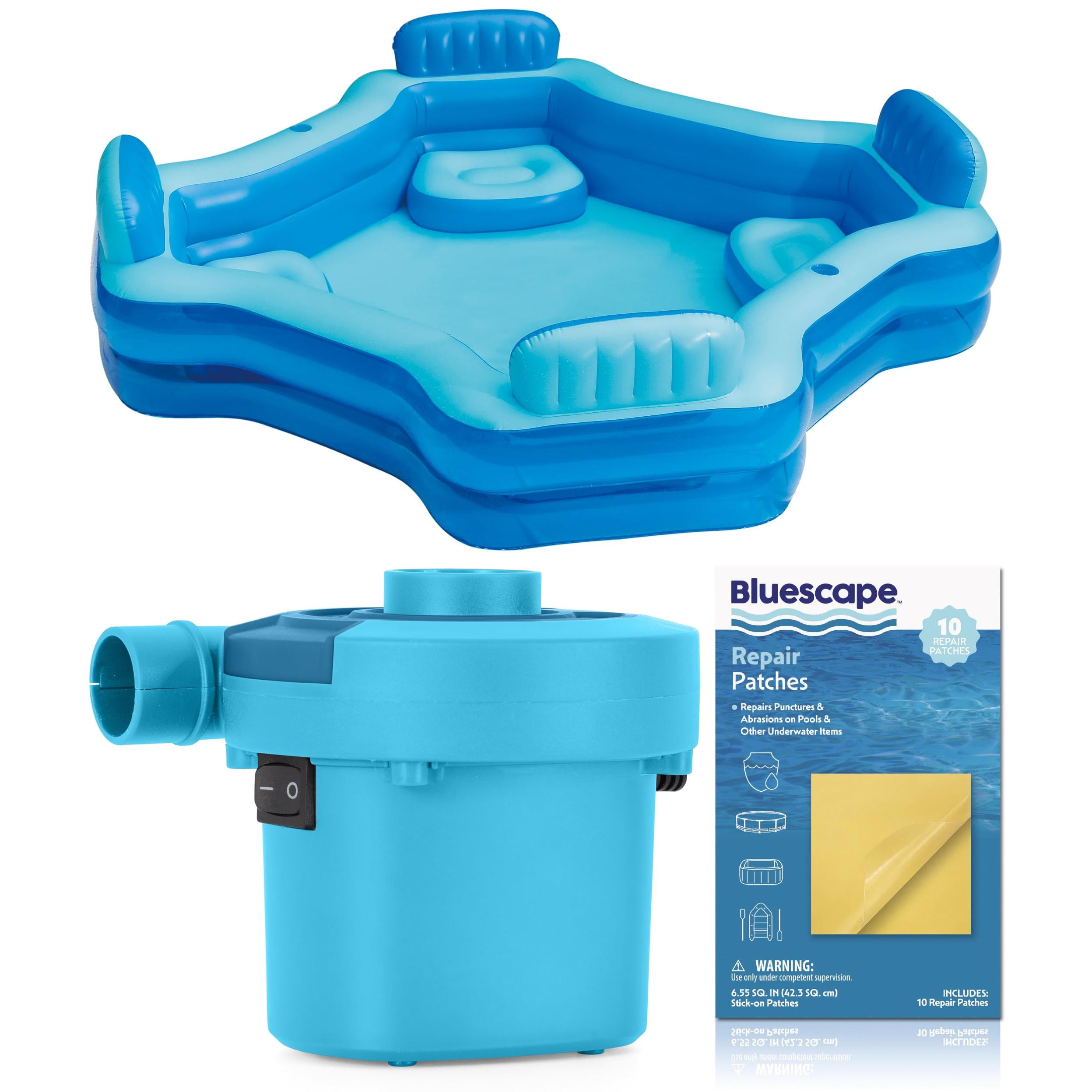 Bluescape Blue Deluxe Comfort Inflatable Family Swimming Pool, 4 Seats ...