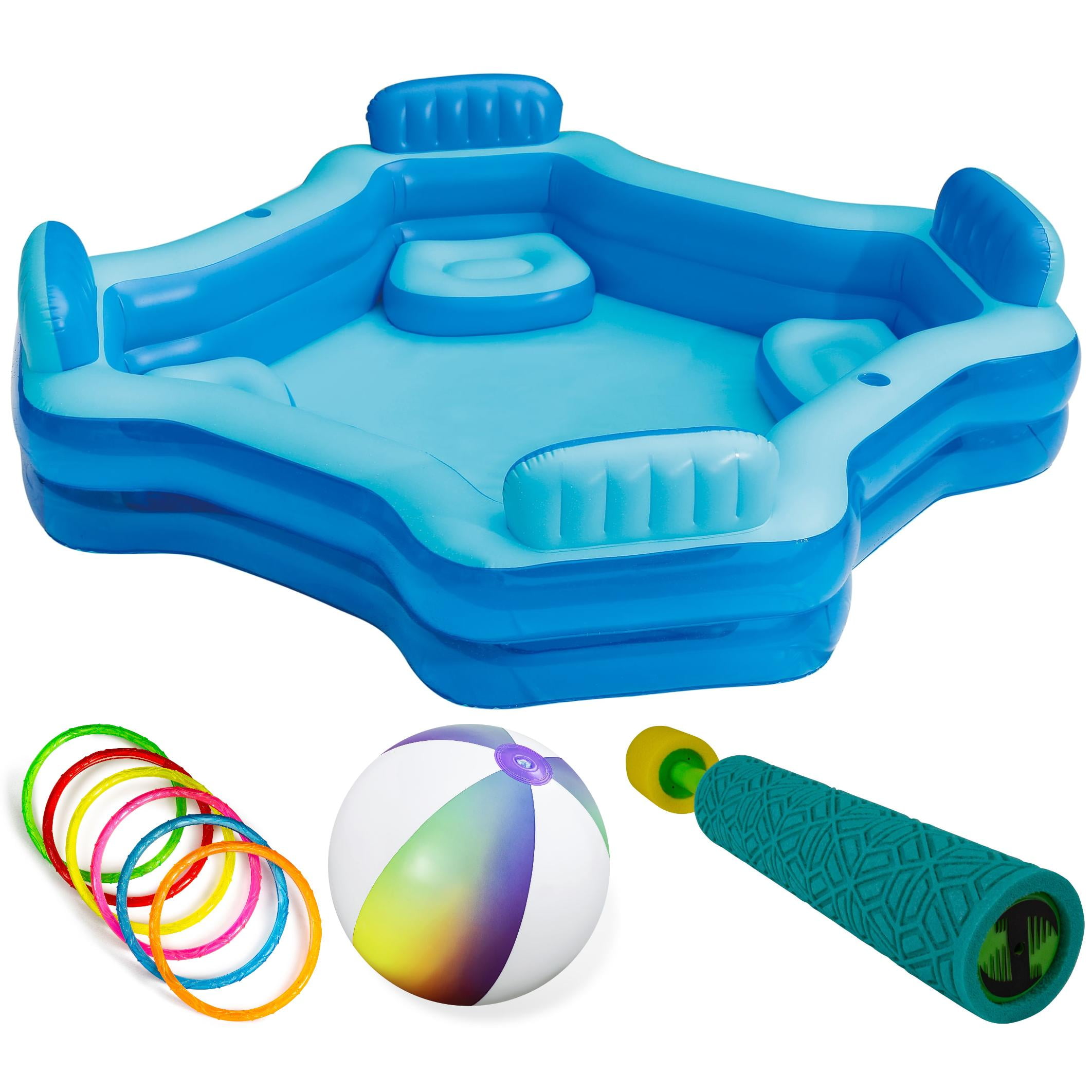 Bluescape Blue Deluxe Comfort Inflatable Family Swimming Pool,