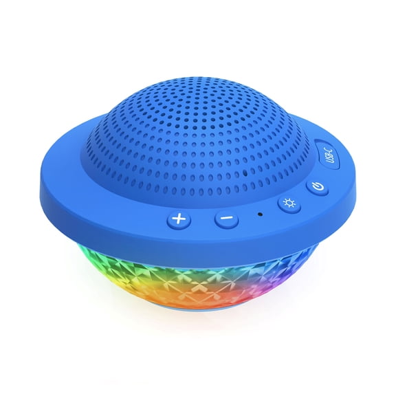Bluescape Floating Bluetooth Speaker - IPX7 Waterproof, 6W RMS Audio, LED Light Show, FM Radio, 6-Hr Playtime, True Wireless Stereo for Hot Tubs & Pools