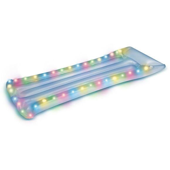 Bluescape LED Pool Raft Inflatable Color-Changing LED Light-Up Pool Float, Waterproof Lounge Raft