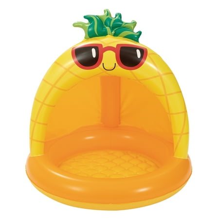 Bluescape Pineapple Shade Inflatable Baby Splash Pool, Round with Canopy, Age 1-3, Unisex