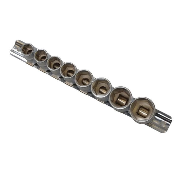 Bluespot Tools 3/8in Drive Socket Set On Rail, 8 Piece