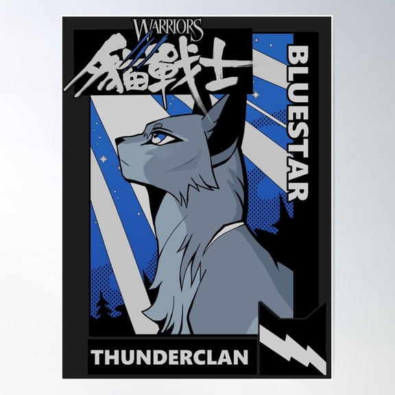 Bluestar From Warrior Cats (Version 2) Poster Wall Art, Modern Wall Decor For Living Room Bedroom, 16x24 UNFRAMED