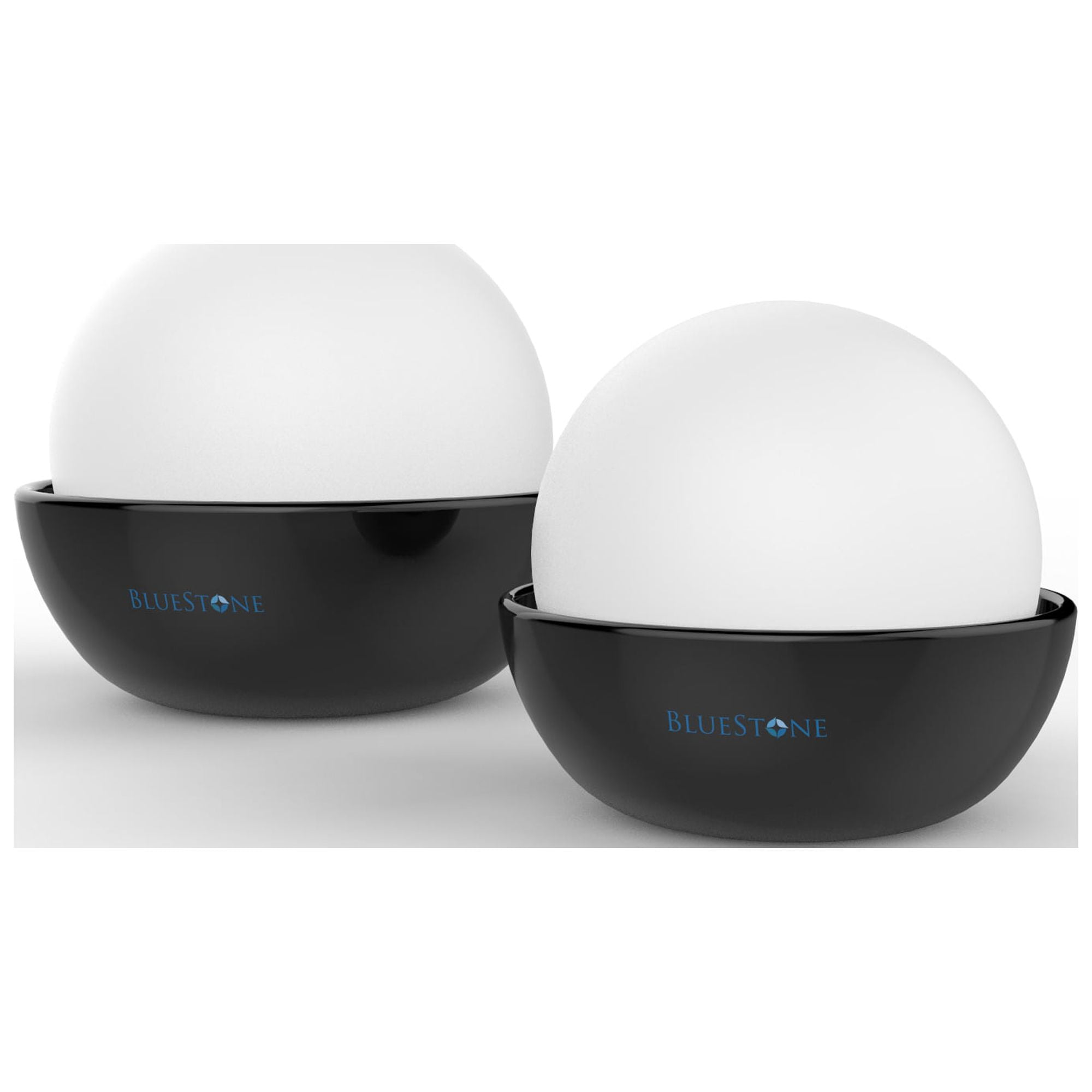 Set of 2 Black Ceramic and White Clay Sphere Humidifiers