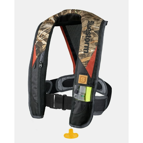 Bluestorm Gear Atmos 40 Automatic/Manual Inflatable PFD Life Jacket for Adults | US Coast Guard Approved (Realtree Max5 Camo)