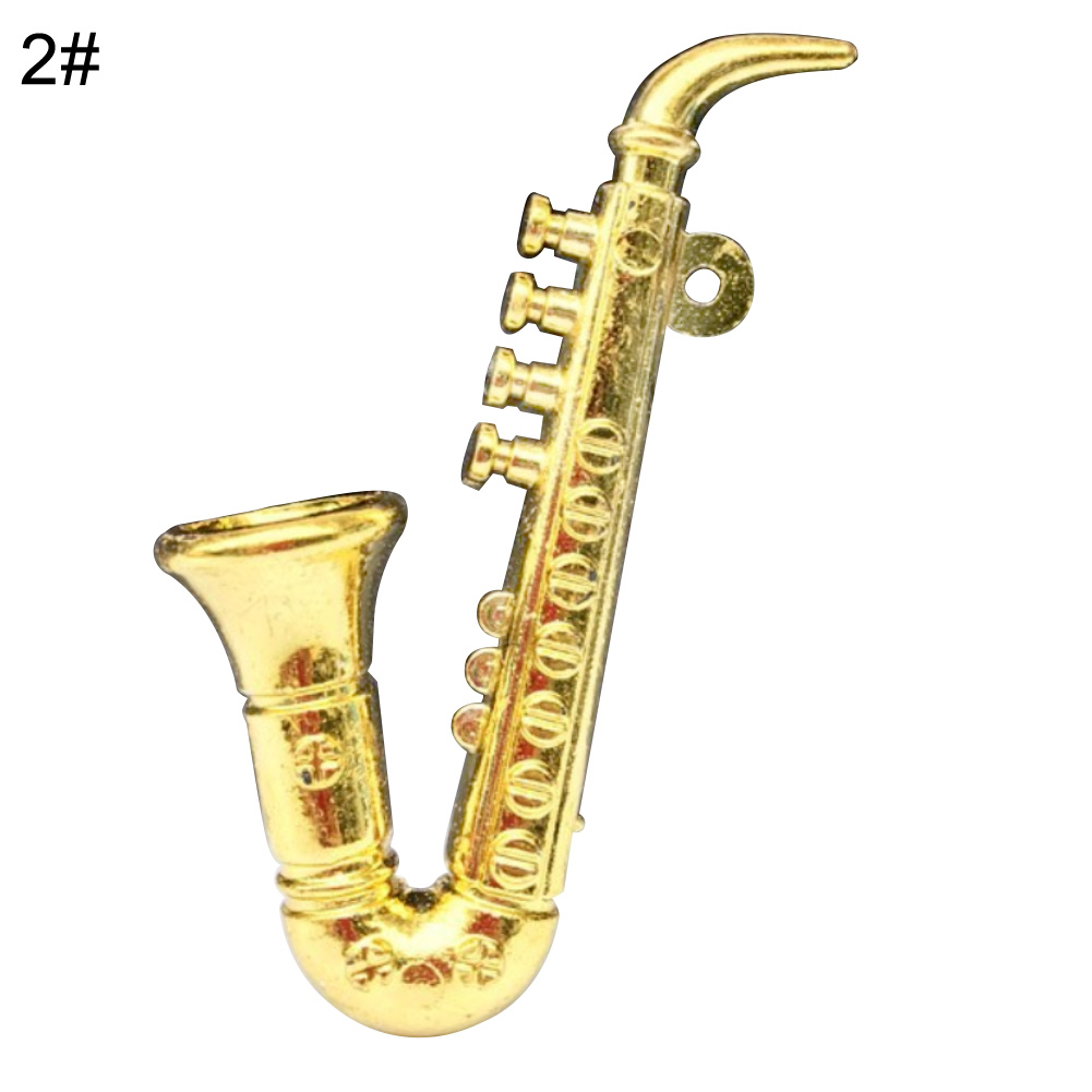 Mini Saxophone Maison De Poupée 1:6 - Instrument Musique Miniature Avec Base Pour Décoration Enfants