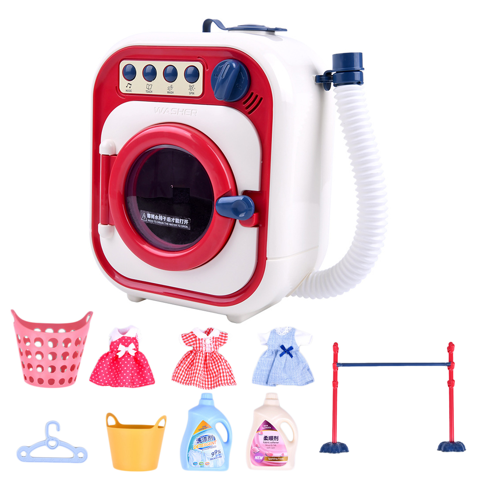 Bluethy 1 Set Electric Laundry Toy Set Safe Fun Educational Simulation