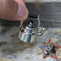 Bluethy 1Pc Dollhouse Miniature Alloy Mini Old Kettle Kitchen 1:12 1:6 Kids Toy Gift