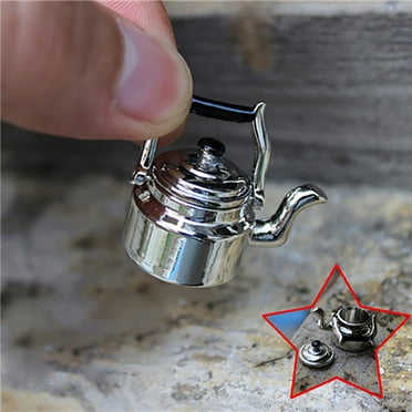 Bluethy 1Pc Dollhouse Miniature Alloy Mini Old Kettle Kitchen 1:12 1:6 Kids Toy Gift