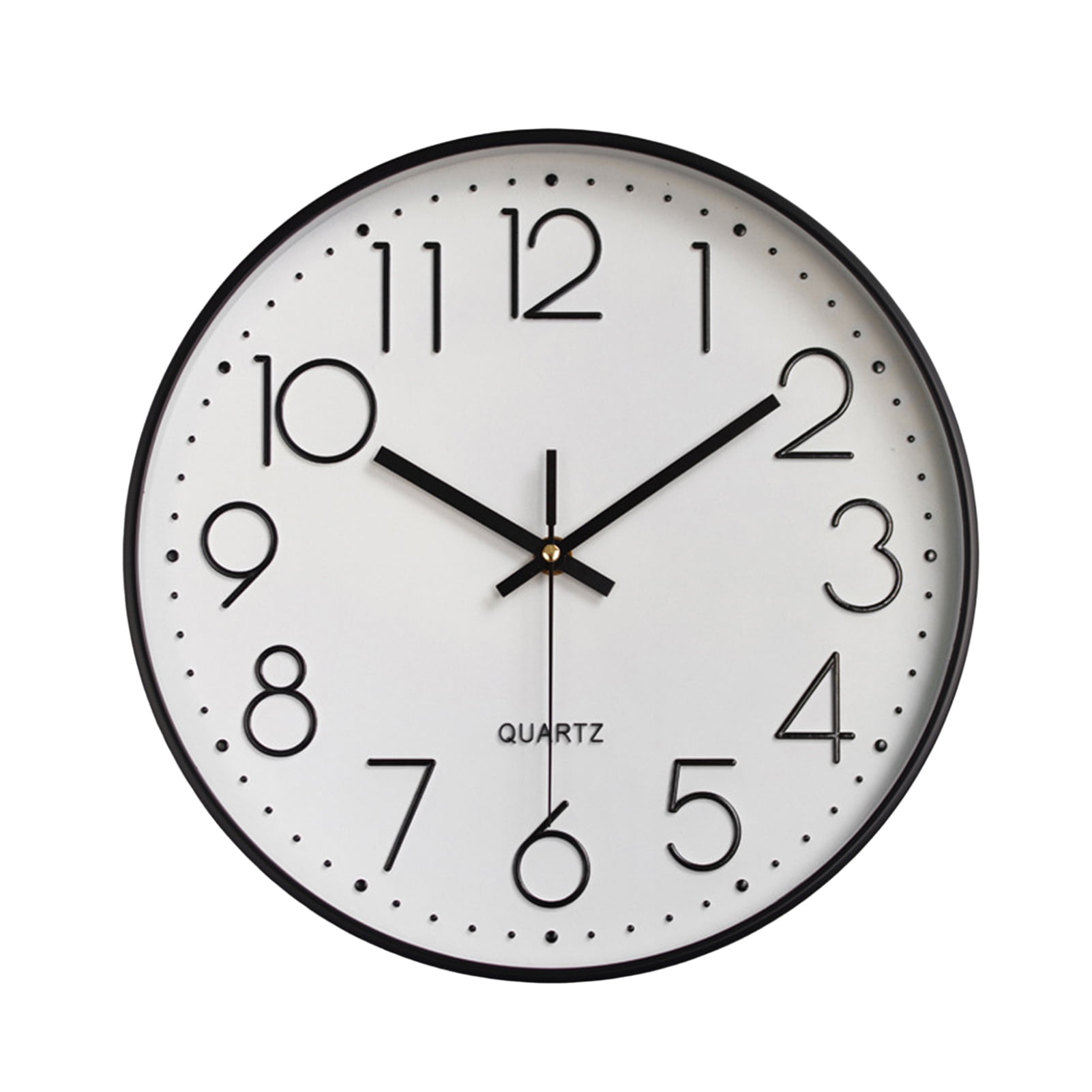 Bluethy 8 Inch Silent Wall Clock Embossed Scale Round Dial Pointer