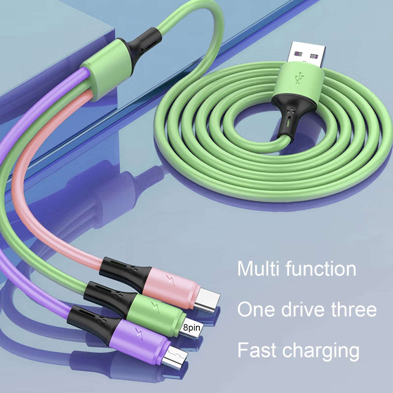 Bluethy Data Cable 3in1 Fast Charging Super Long 5A Multi USB Port
