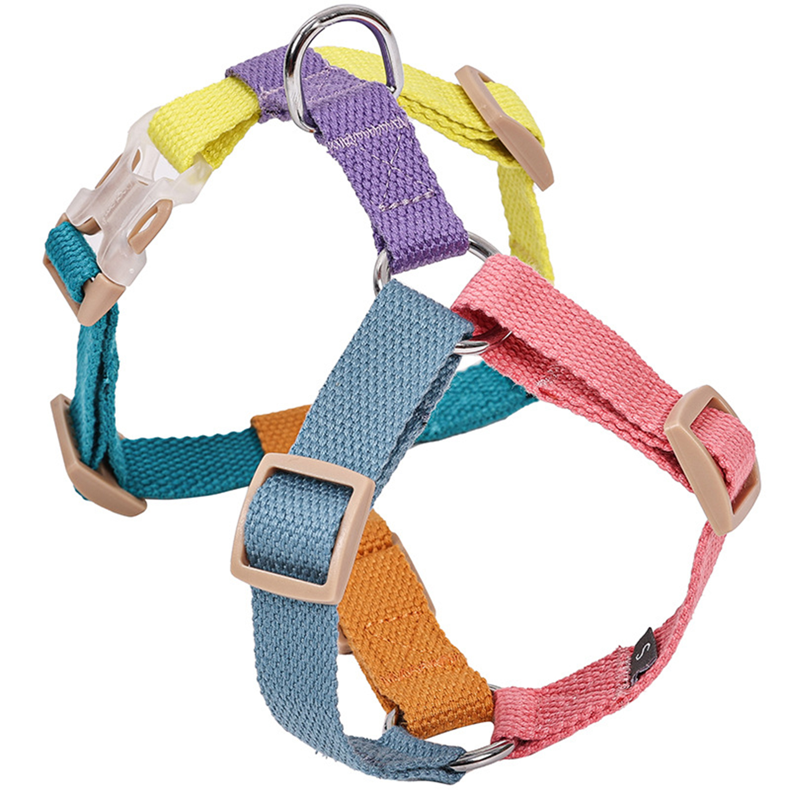 Bluethy Dog Harness Quick Release Adjustable Ergonomic Design TearResistant Splicing Color Dog