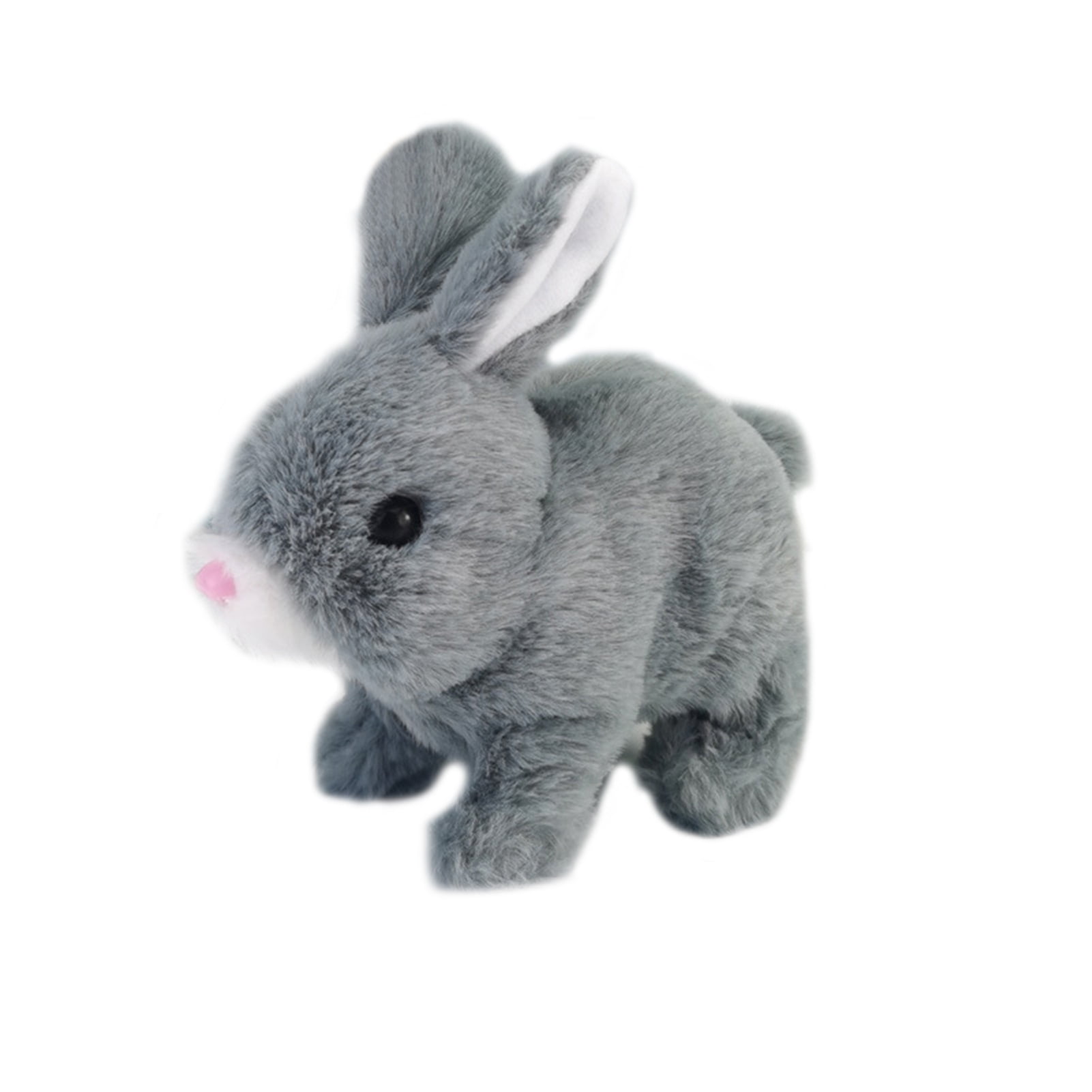 Bluethy Electric Rabbit Toy Soft Plush Walking Barking Mouth Moving ...