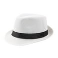 thumbnail image 1 of Bluethy Fedora Hat Wide Brim Sun Protection Solid Color Panama Cap Boater Summer Beach Sunhat for Vacation, 1 of 11