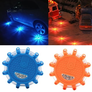 USB Rechargeable LED Road Flares Emergency Lights-Roadside Warning Car  Safety Beacon Flashing Disc Flare Kit with Magnetic Base for Vehicles &  Boat 