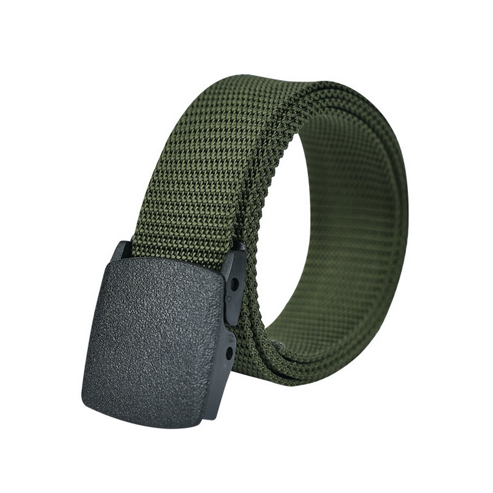 Bluethy Men Nylon Belt Solid Color Holeless Design Waistband Adjustable ...