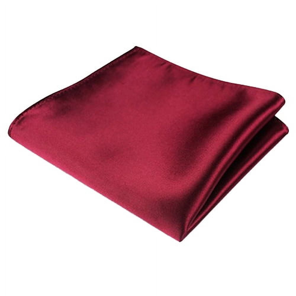 Leadrop Men's Satin Solid Plain Color Handkerchief Hanky Pocket Square For Wedding Party
