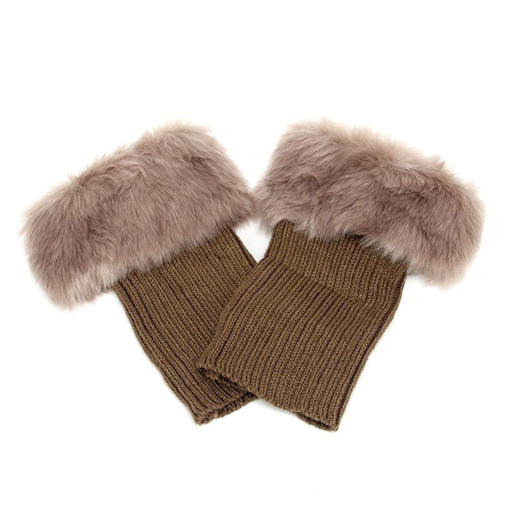 Bluethy Women s Autumn Winter Fashion Furry Ribbed Boot Cuffs Boot Toppers Leg Warmers Walmart