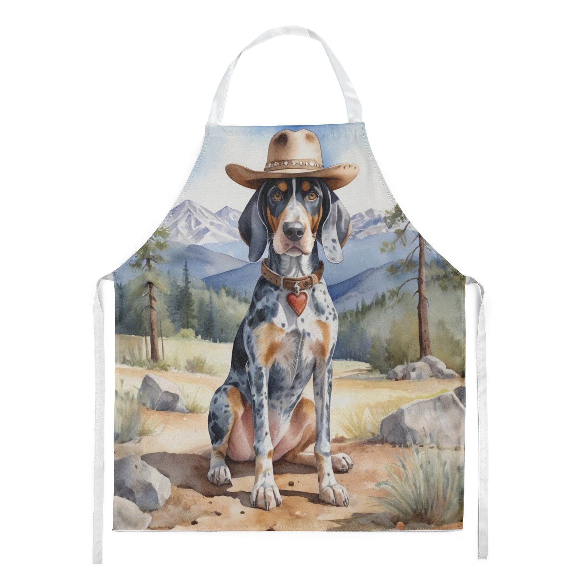 Bluetick Coonhound Cowboy Welcome Apron 27 in x 30 in