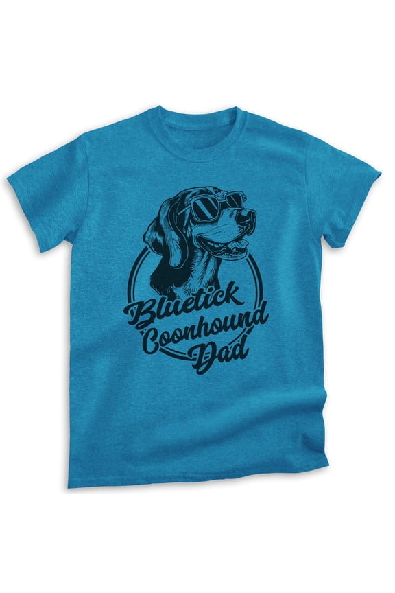 Bluetick Coonhound Dad, Unisex Men's Shirt, Bluetick Coonhound, Hound Owner, Funny Dog Dad Gift, Heather Blue, Medium
