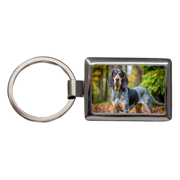 Bluetick Coonhound Dog Photo Metal Rectangle Keychain