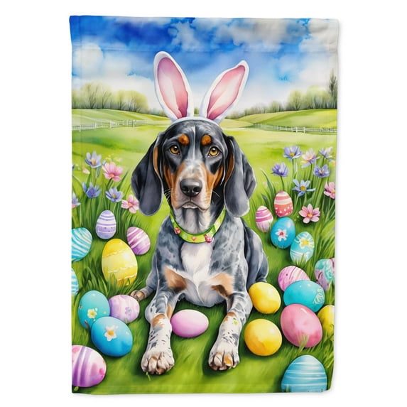 Bluetick Coonhound Easter Egg Hunt Garden Flag 11.25 in x 15.5 in
