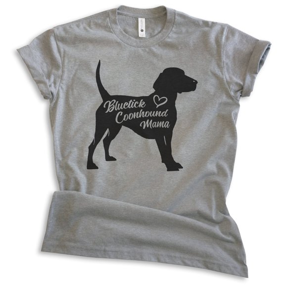 Bluetick Coonhound Mama, Unisex Women's Shirt, Bluetick Coonhound, Hound Owner, Funny Dog Mama Gift, Dark Heather Gray, X-Large